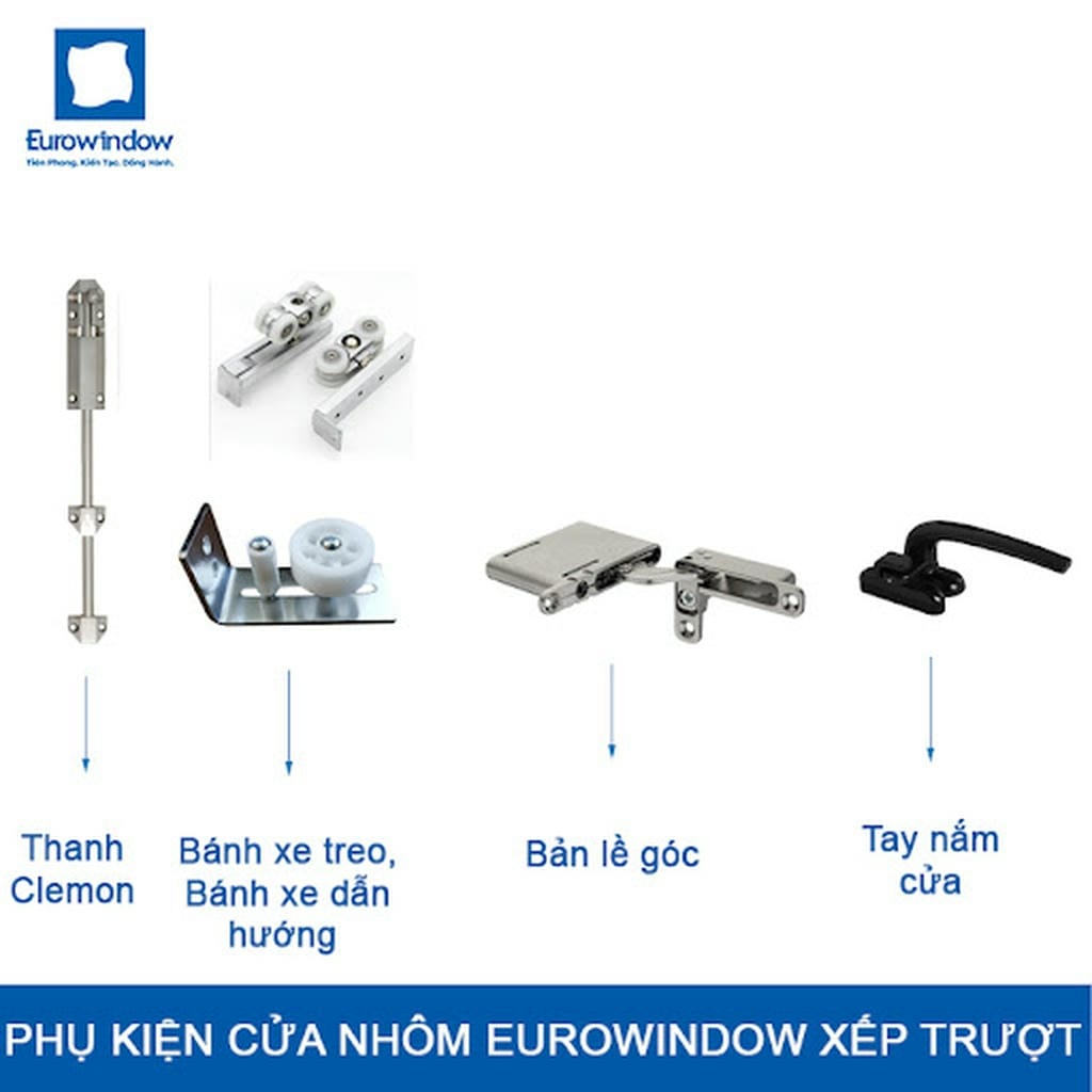 Bộ Phụ Kiện Cửa Đi Nhôm Eurowindow Xếp Trượt