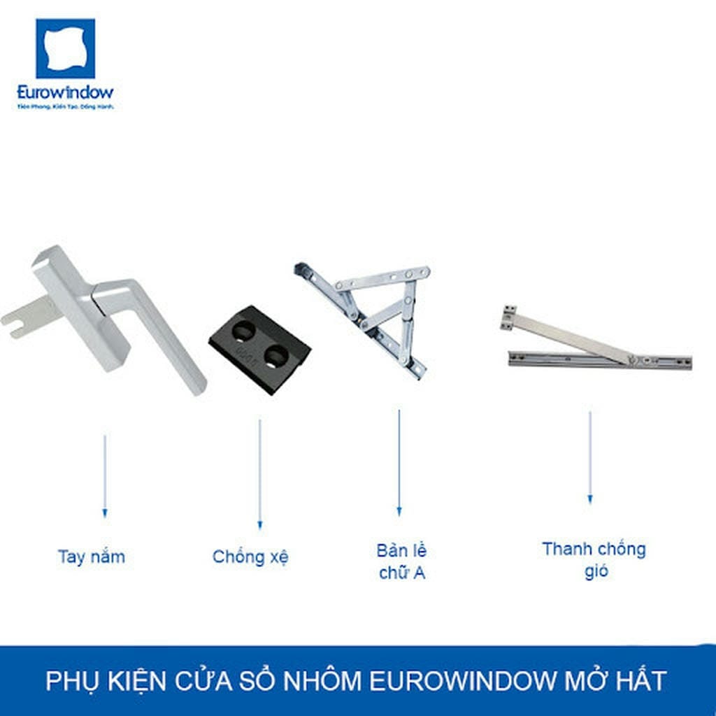 Bộ Phụ Kiện Cửa Sổ Nhôm Eurowindow Mở Hất